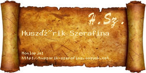 Huszárik Szerafina névjegykártya